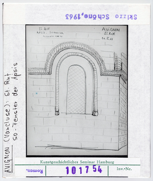 Vorschaubild Avignon: Saint Ruf, Südostfenster der Apsis, Skizze Schöne 1963 